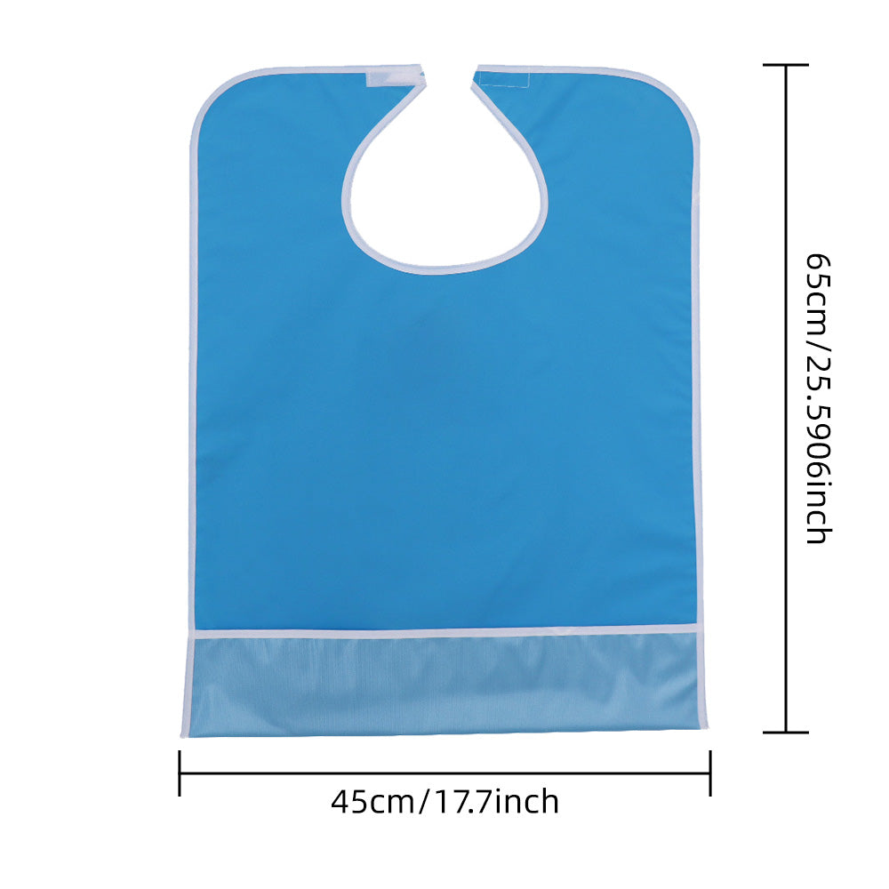 Reusable waterproof adult bibs with crumb catcher washable clothing protectors for adult